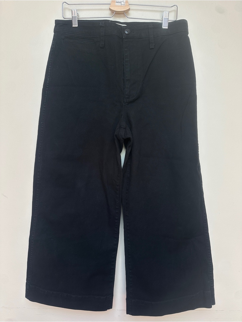 Madewell Emmett Wide Leg Crop Pants Black High Rise Stretch Size 31 - Picture 3 of 11